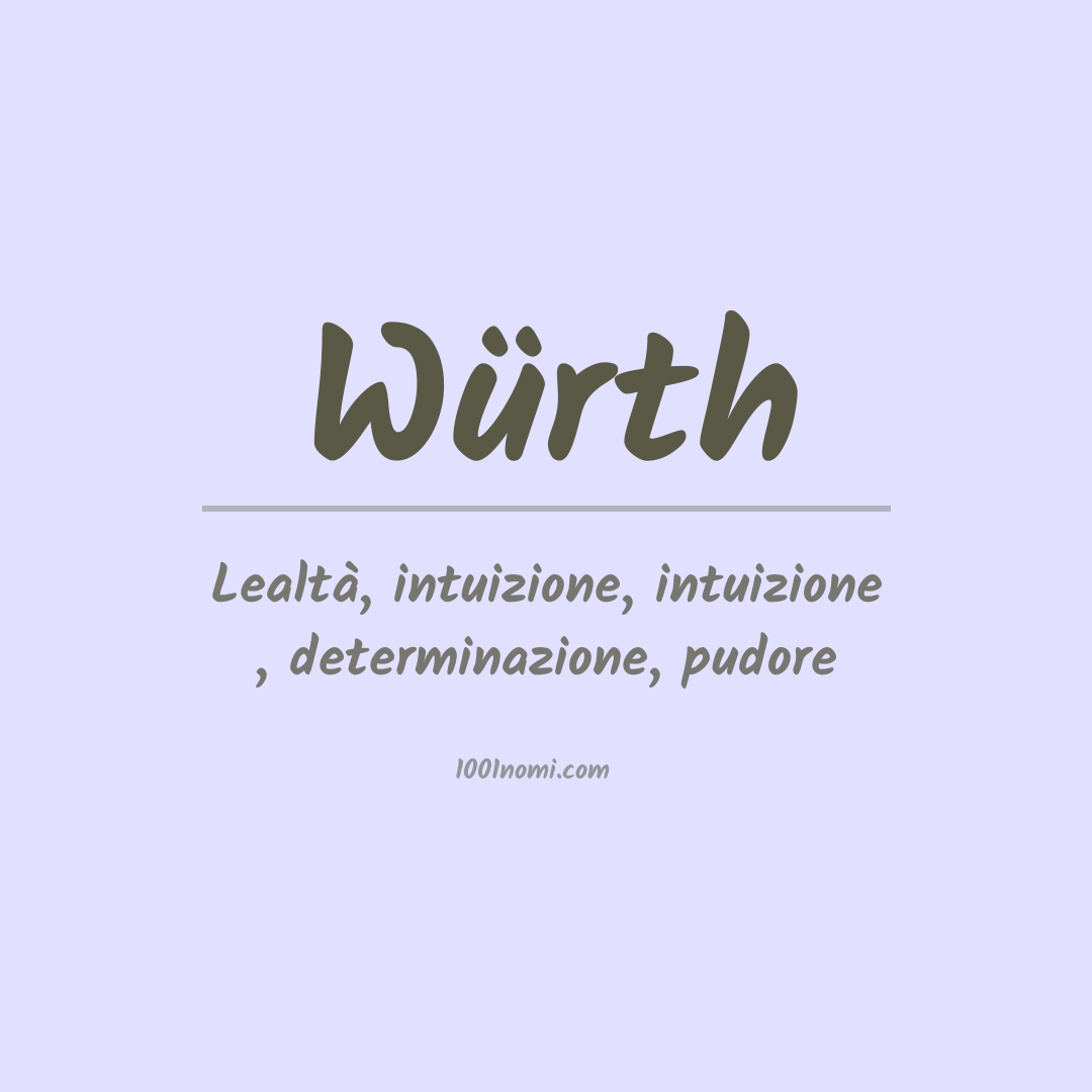 Significato del nome Würth