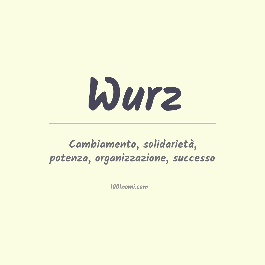 Significato del nome Wurz