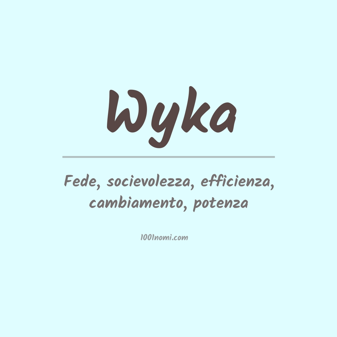 Significato del nome Wyka