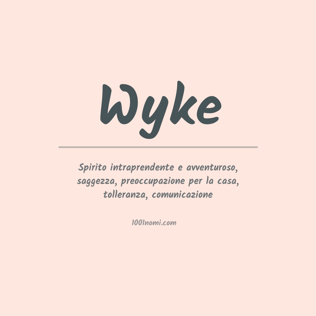 Significato del nome Wyke