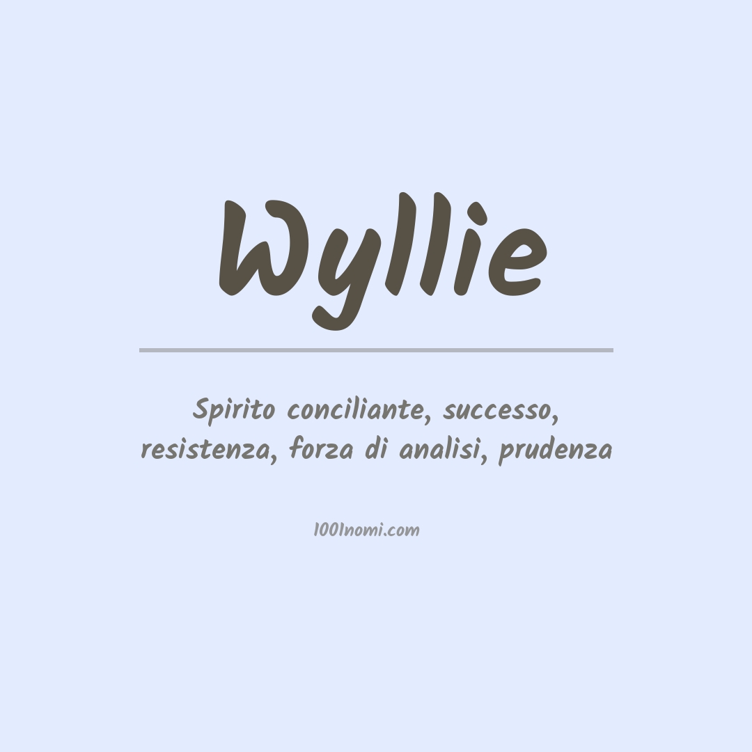 Significato del nome Wyllie