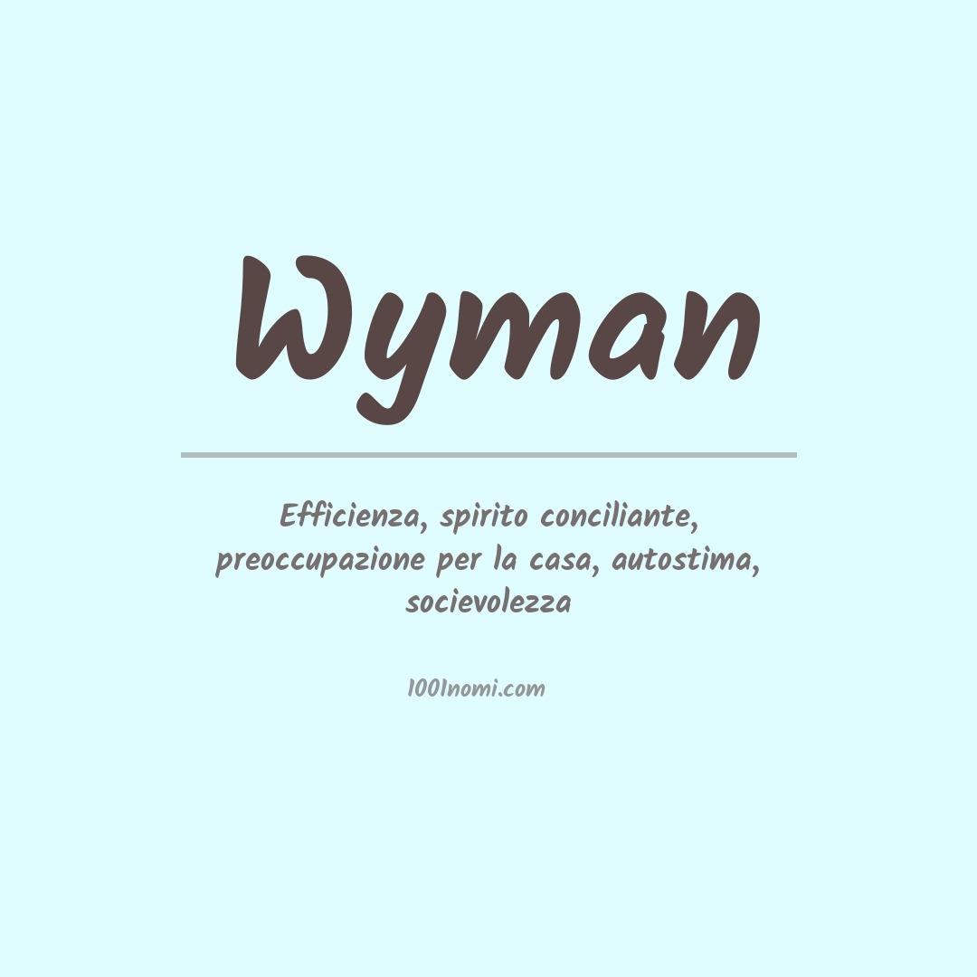 Significato del nome Wyman