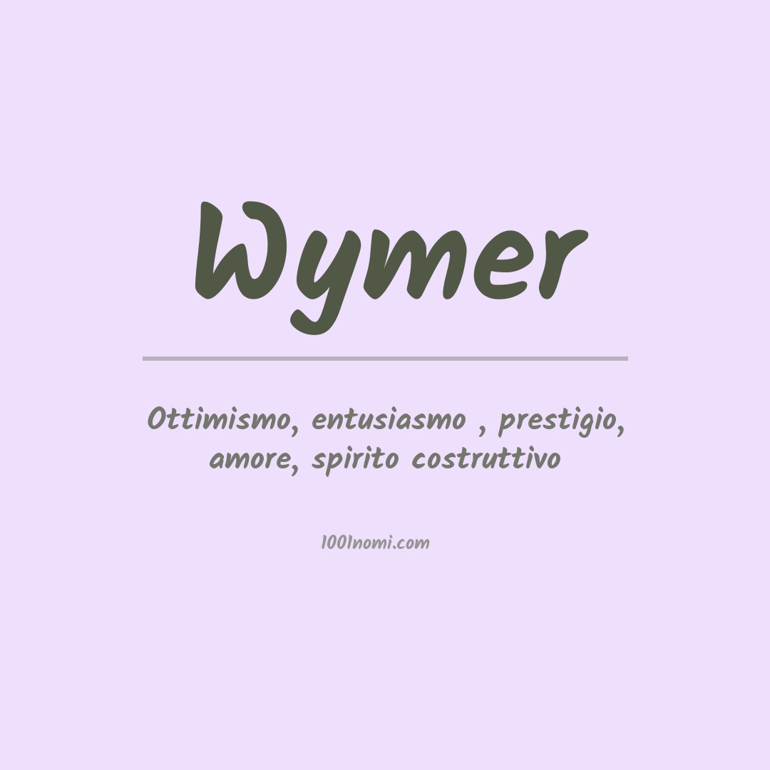 Significato del nome Wymer