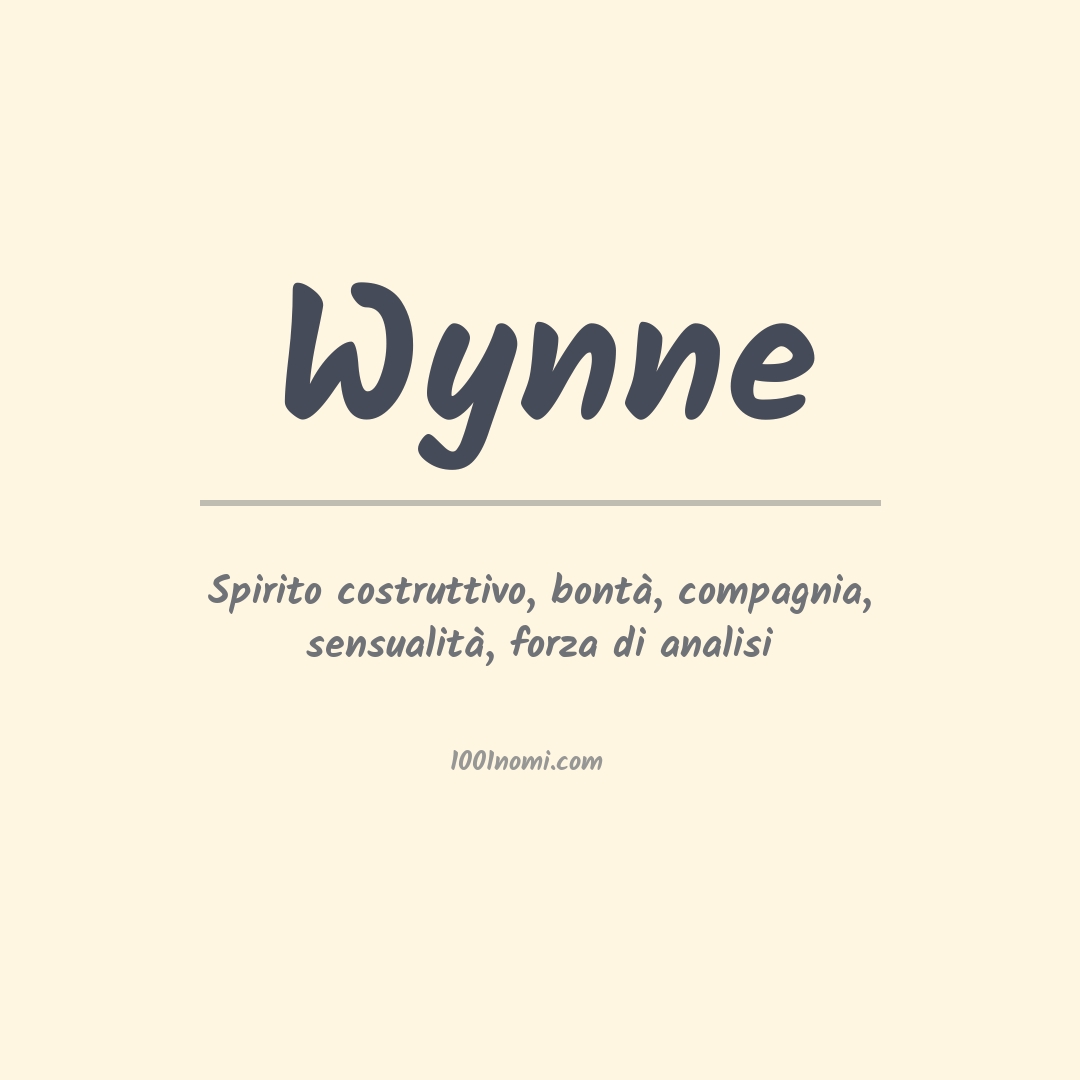 Significato del nome Wynne