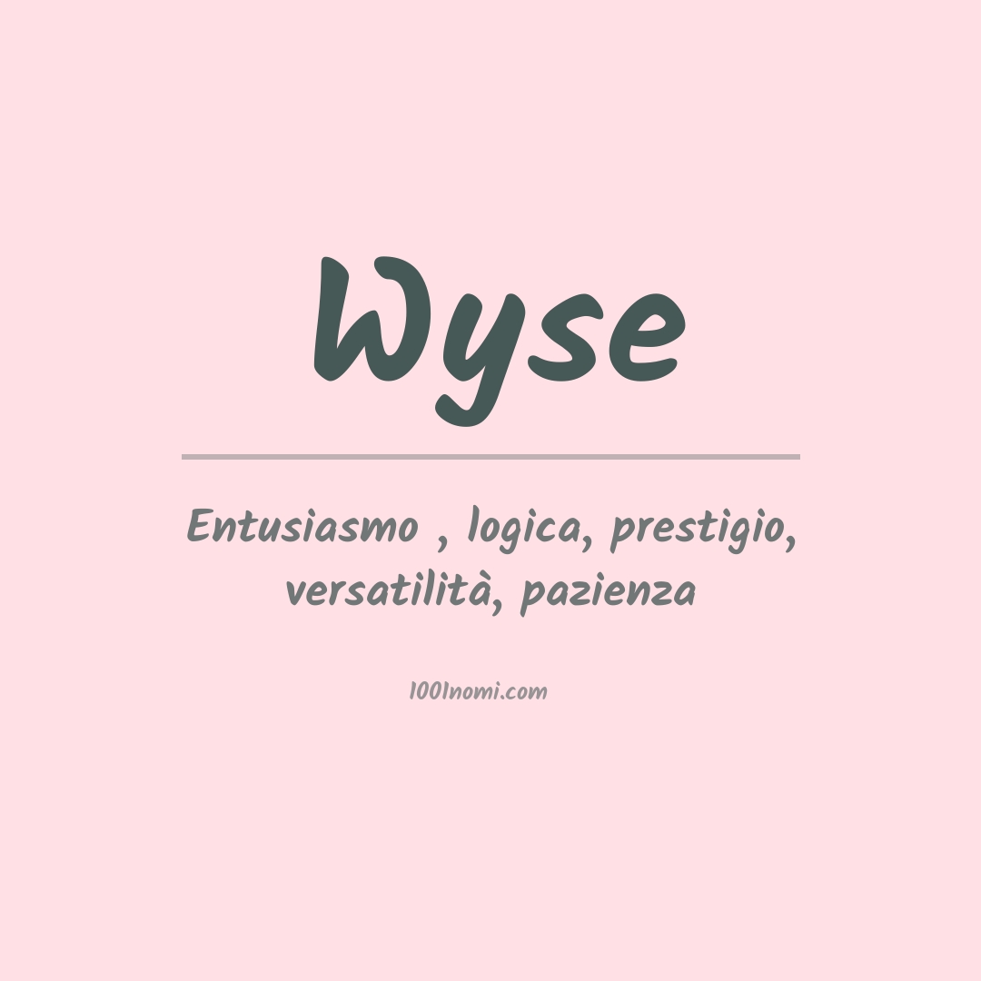 Significato del nome Wyse