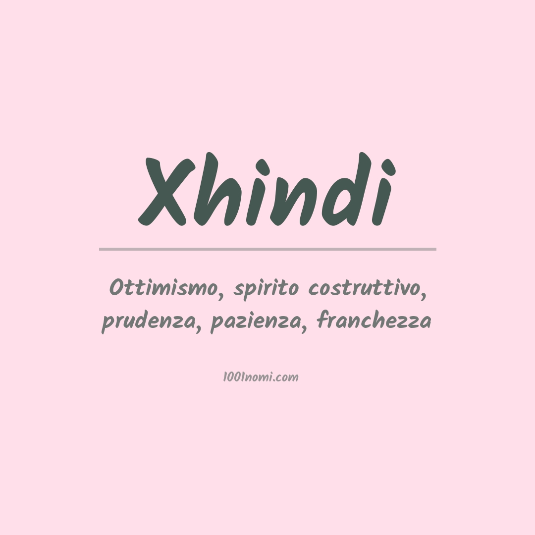 Significato del nome Xhindi