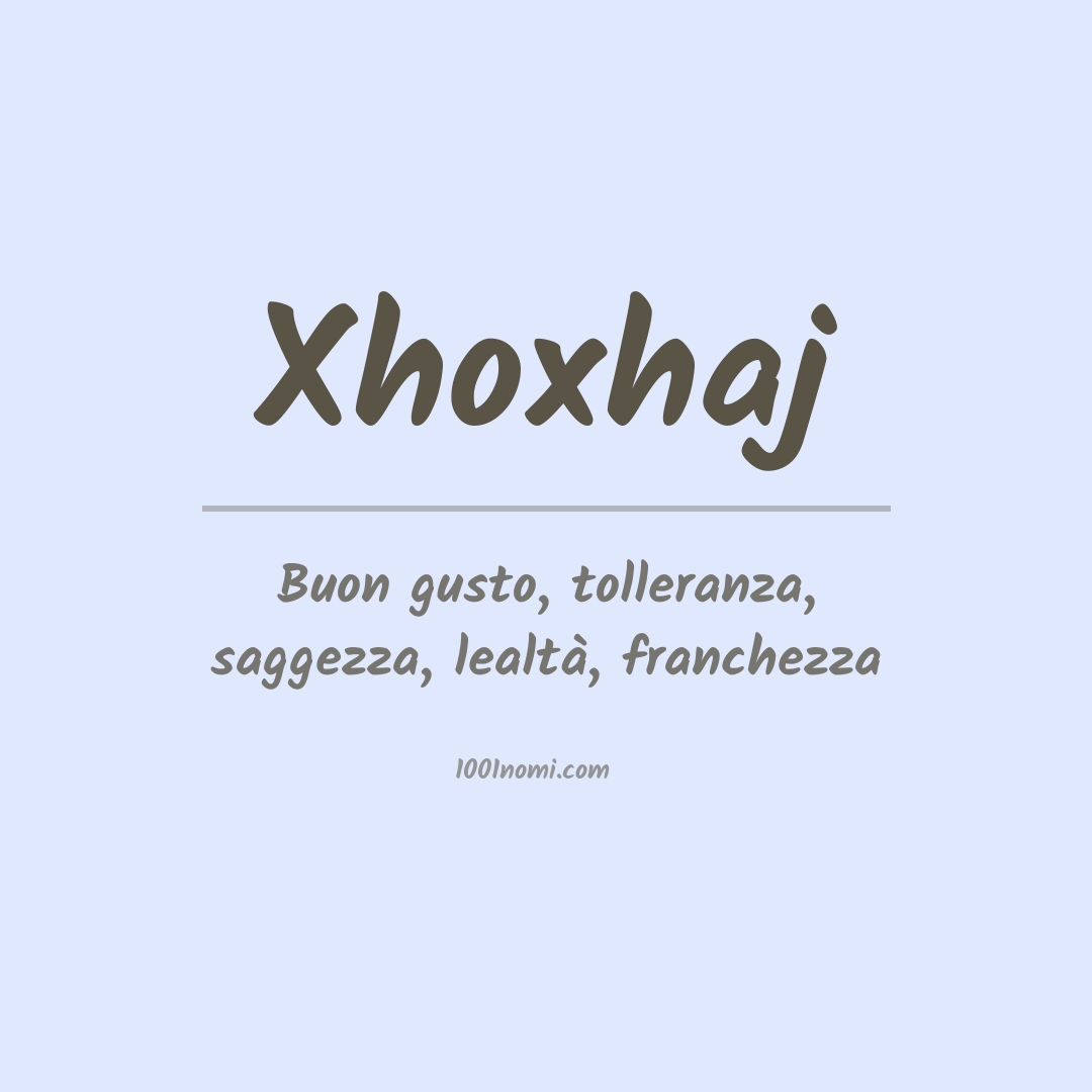 Significato del nome Xhoxhaj