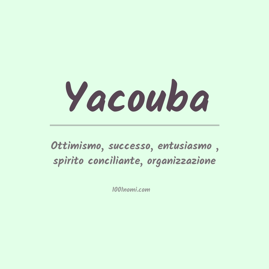 Significato del nome Yacouba