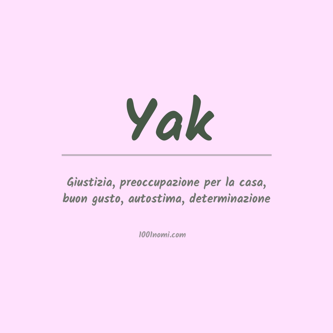 Significato del nome Yak