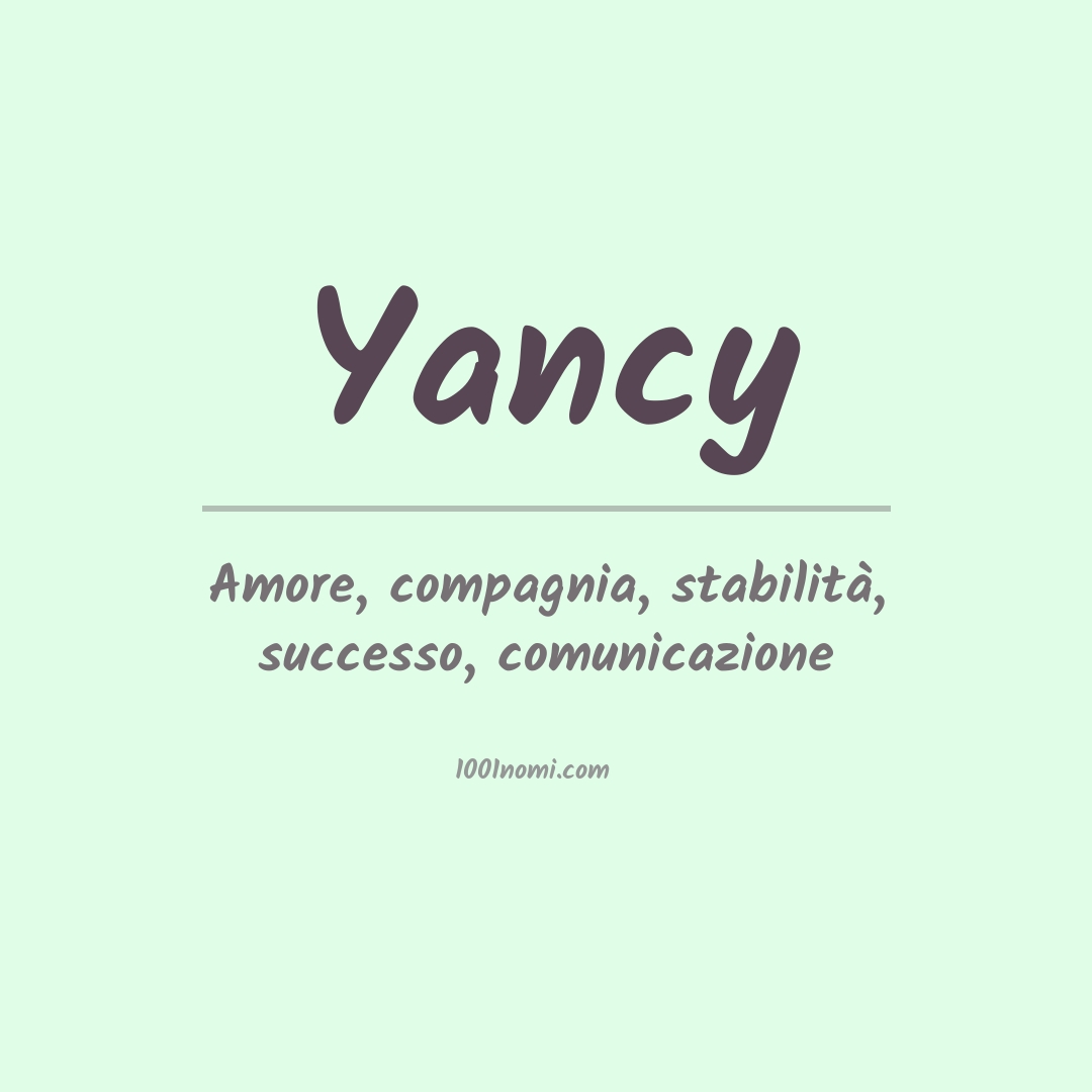 Significato del nome Yancy