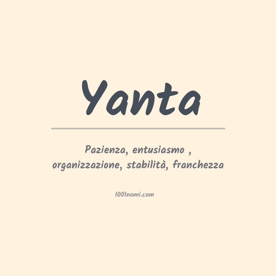 Significato del nome Yanta