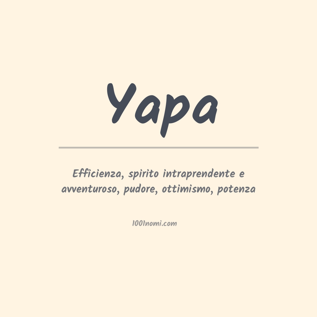 Significato del nome Yapa