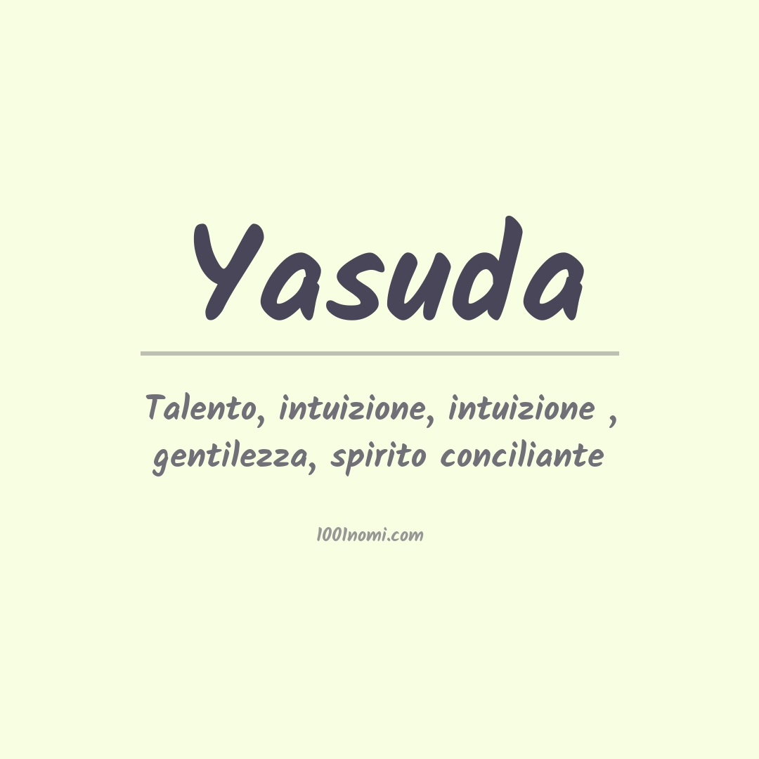 Significato del nome Yasuda