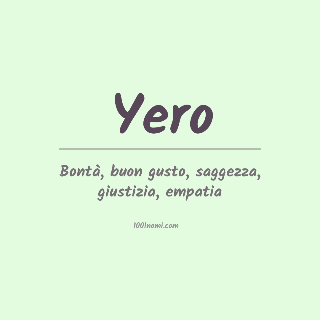 Significato del nome Yero