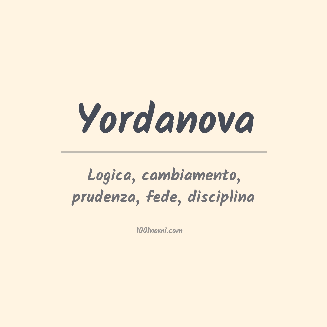 Significato del nome Yordanova