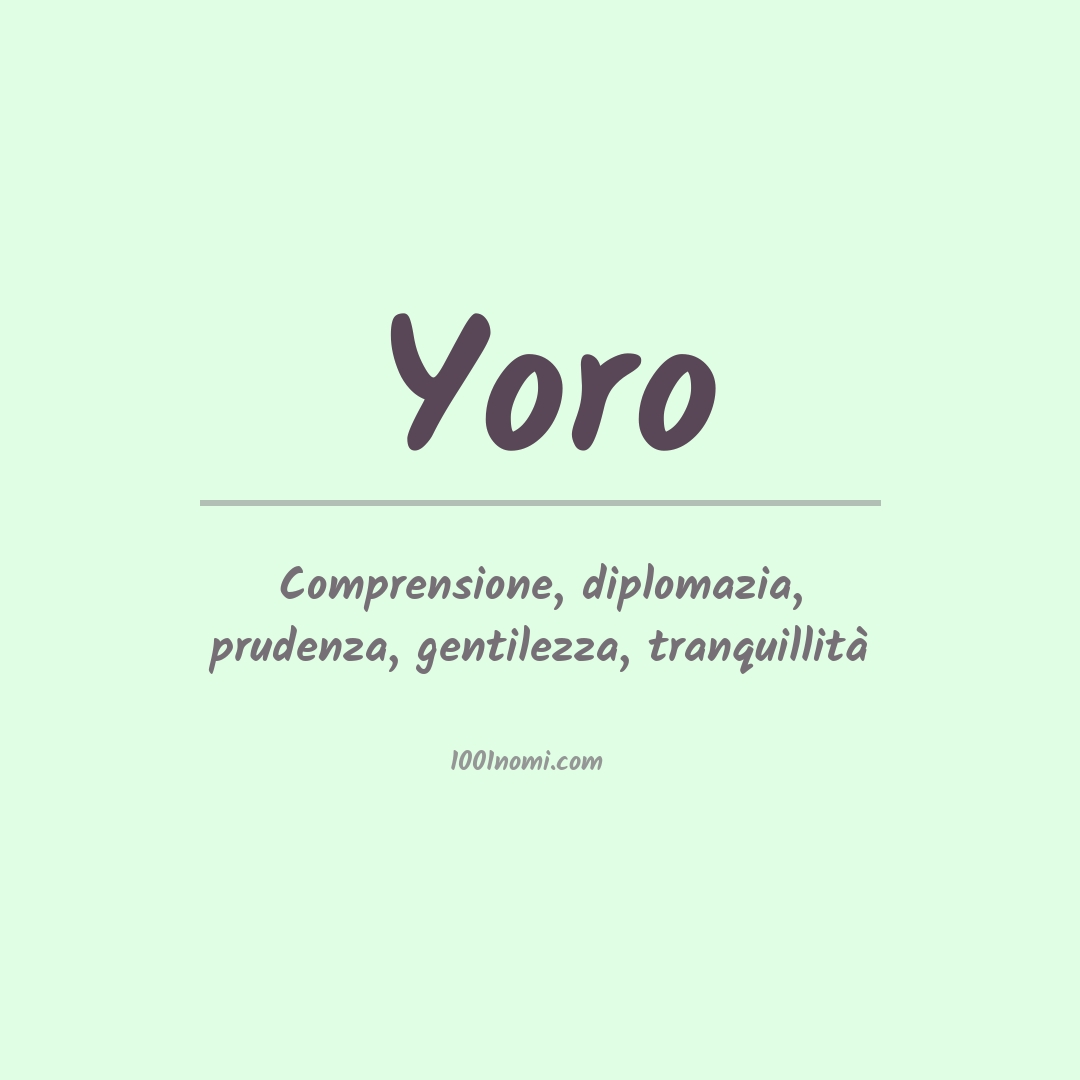 Significato del nome Yoro