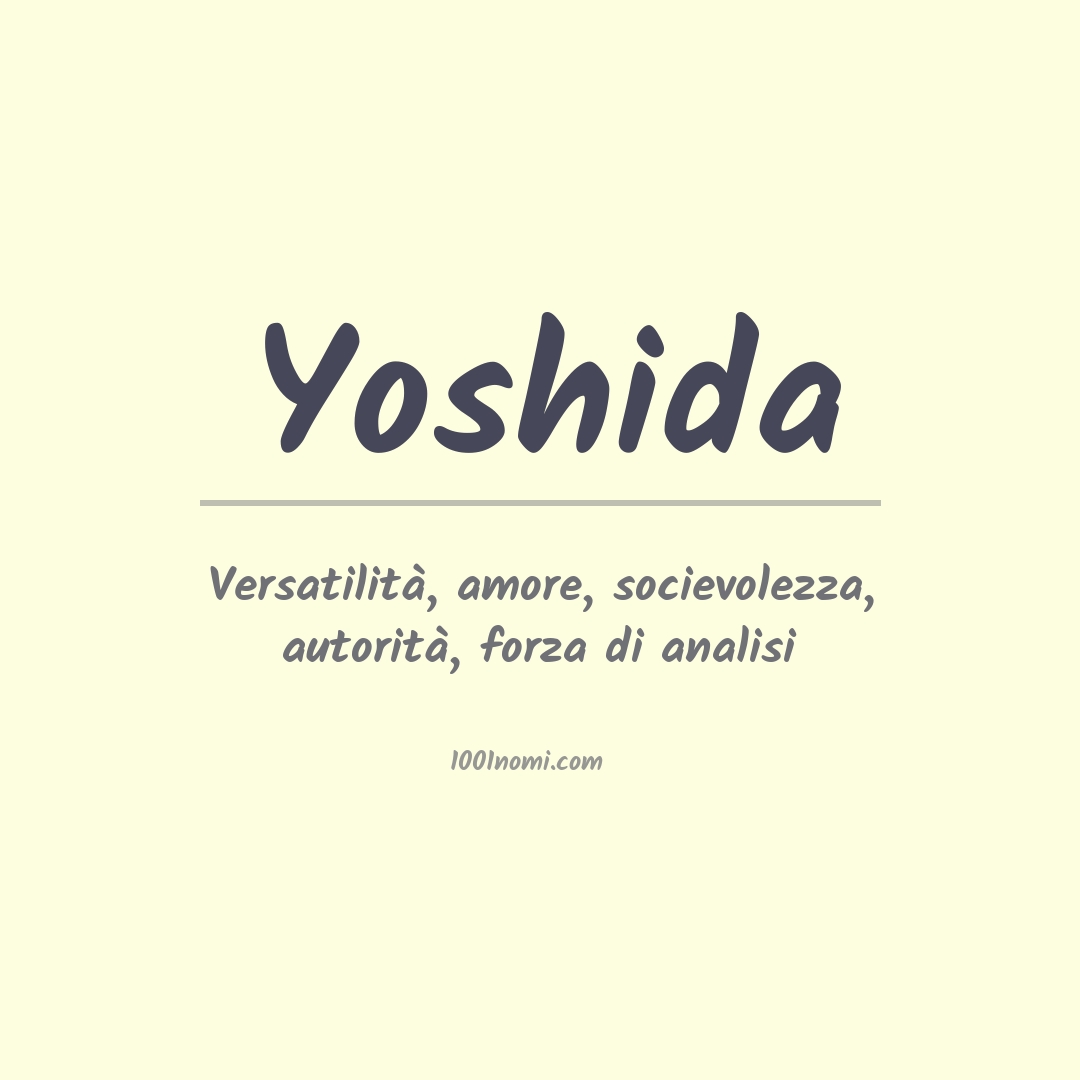 Significato del nome Yoshida