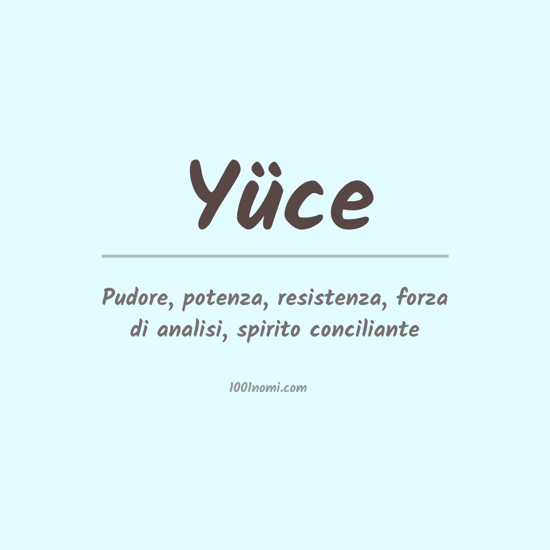 Significato del nome Yüce