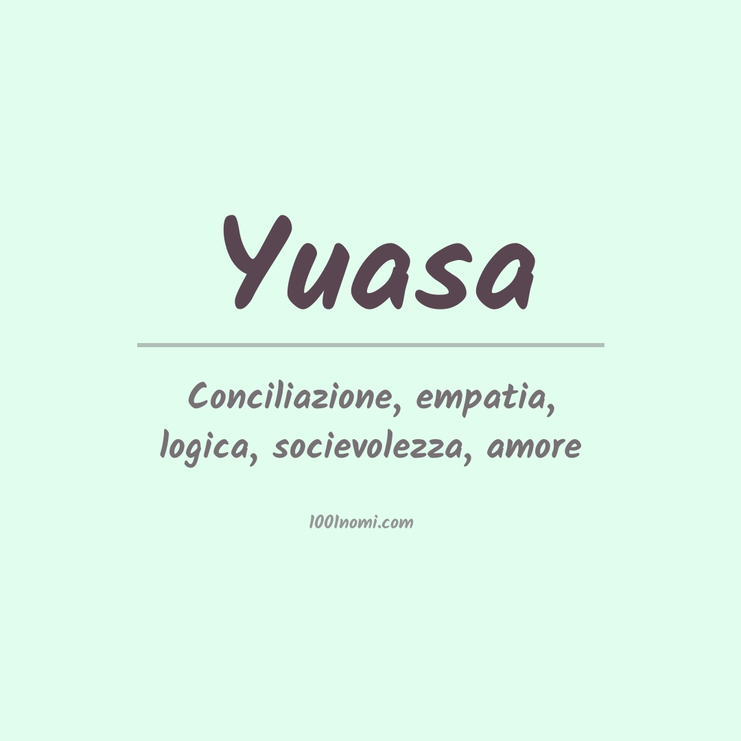 Significato del nome Yuasa