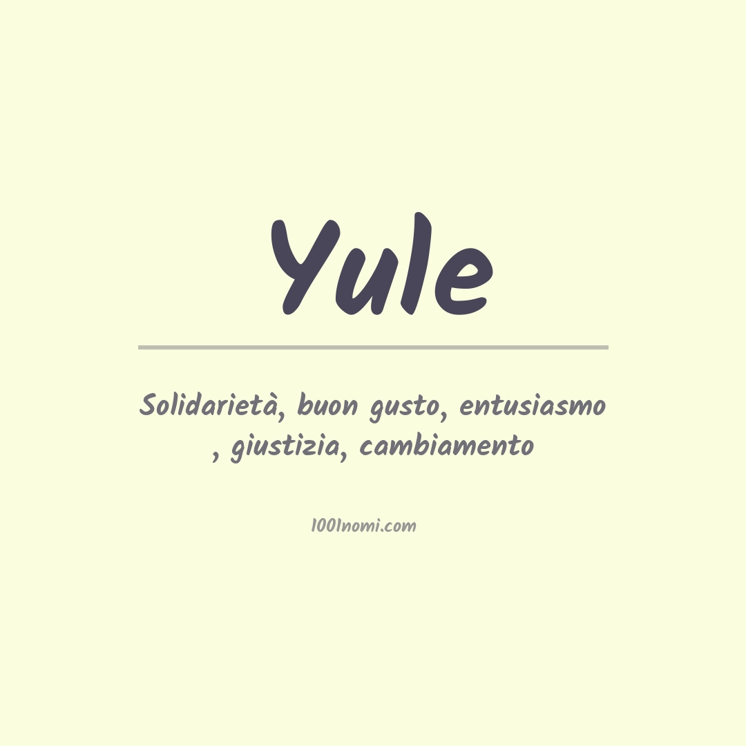 Significato del nome Yule