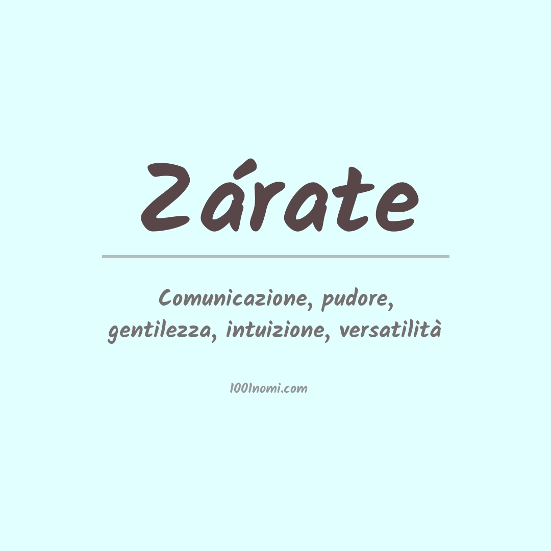 Significato del nome Zárate