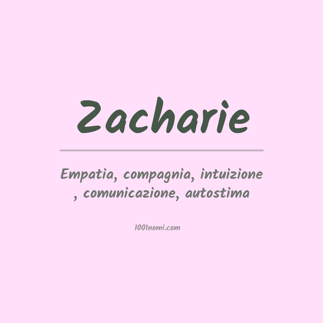 Significato del nome Zacharie
