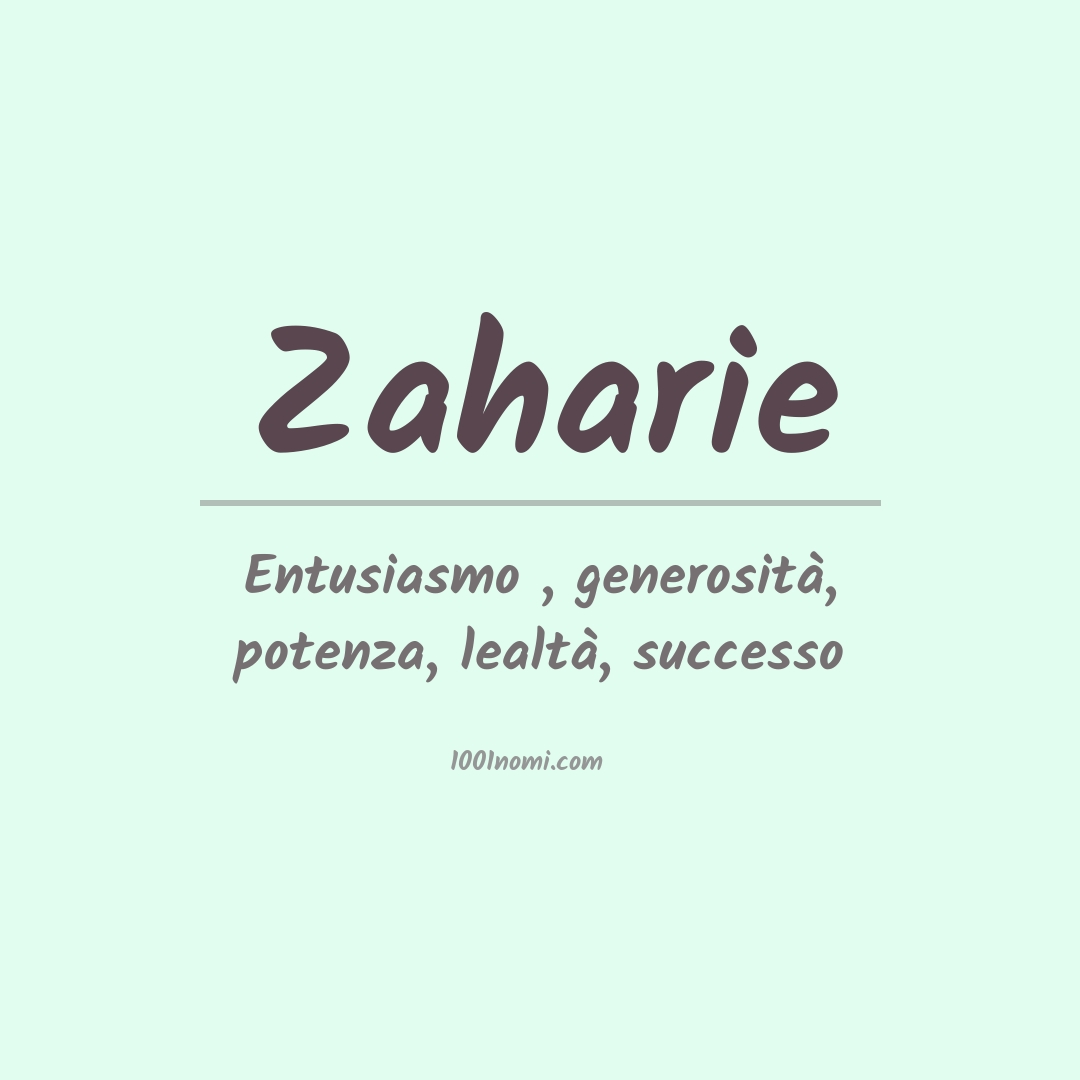 Significato del nome Zaharie