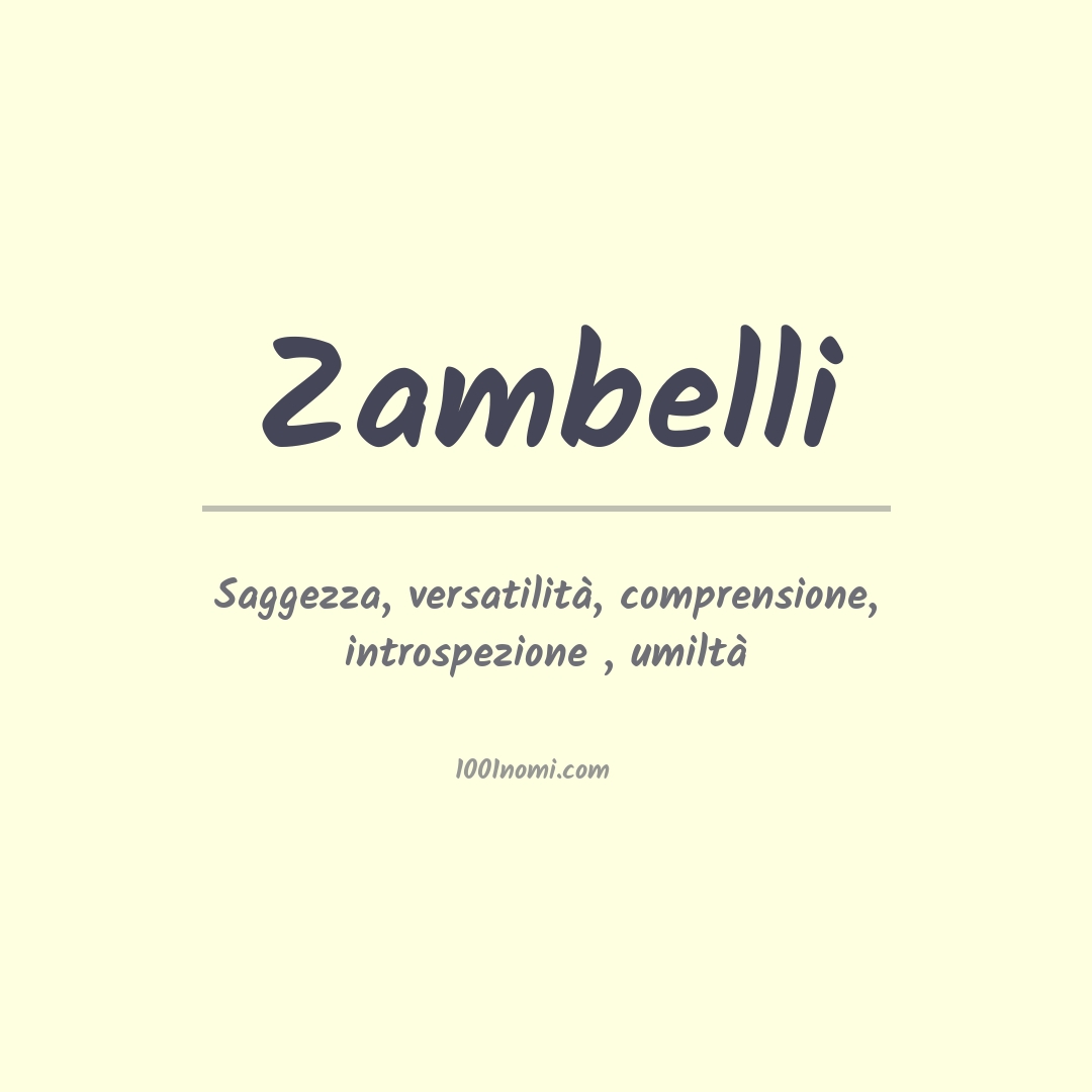 Significato del nome Zambelli