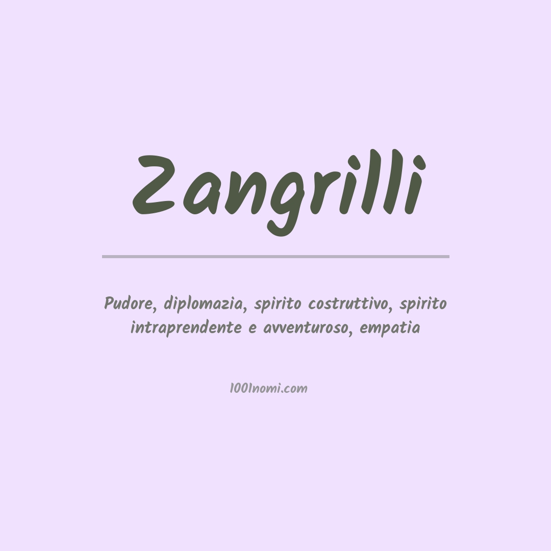 Significato del nome Zangrilli