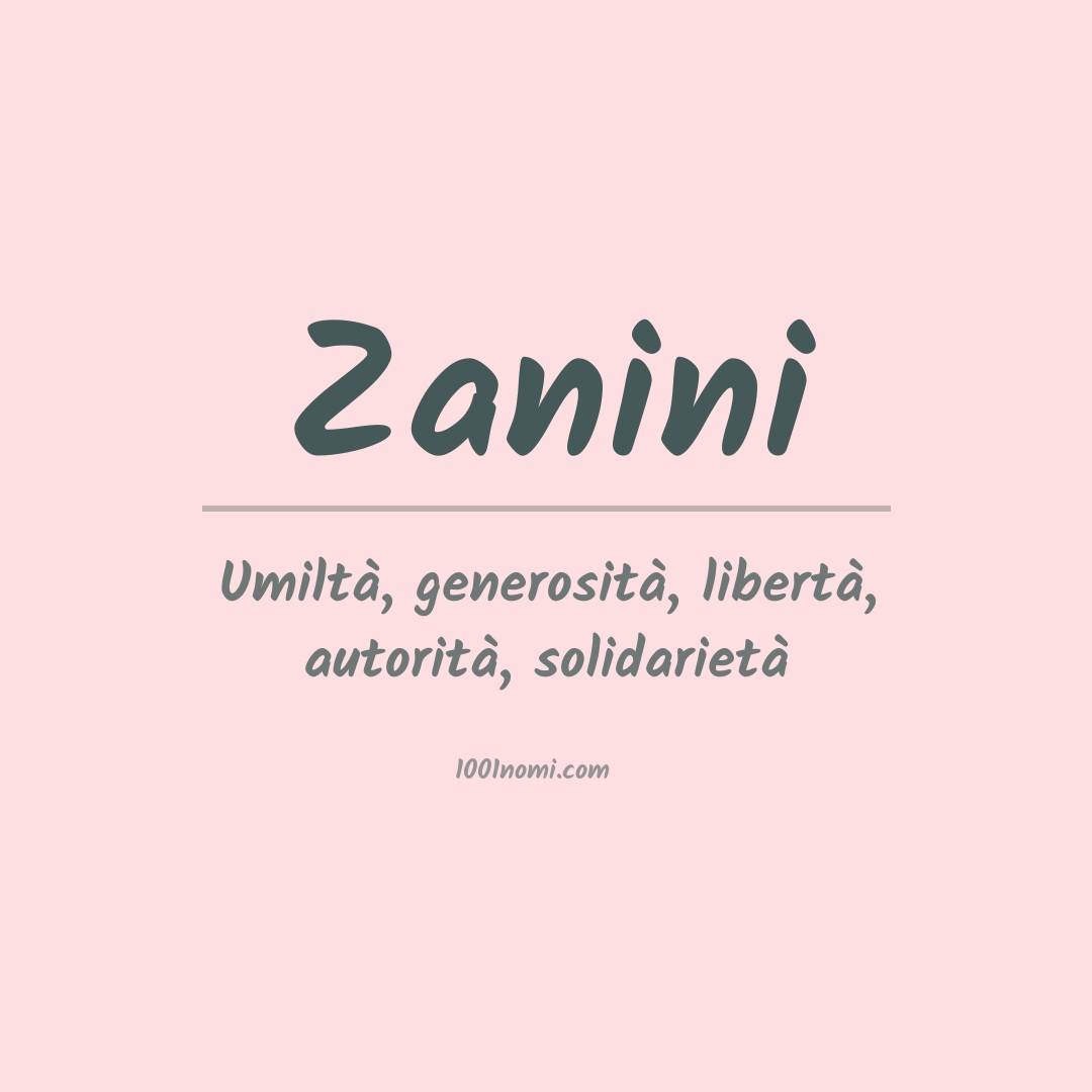 Significato del nome Zanini