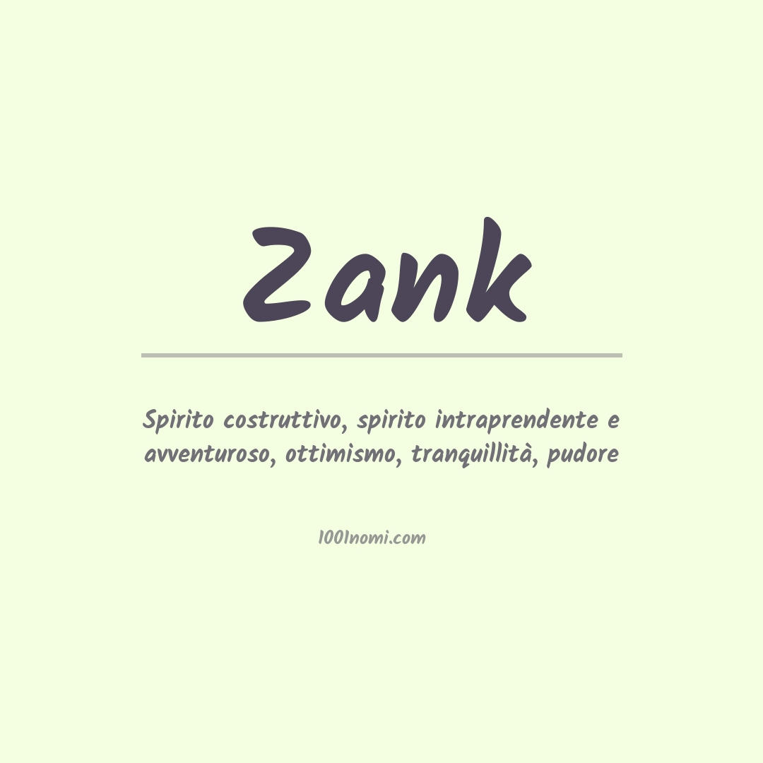 Significato del nome Zank