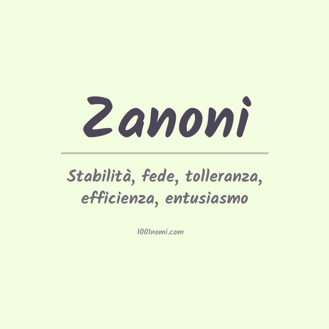 Significato del nome Zanoni