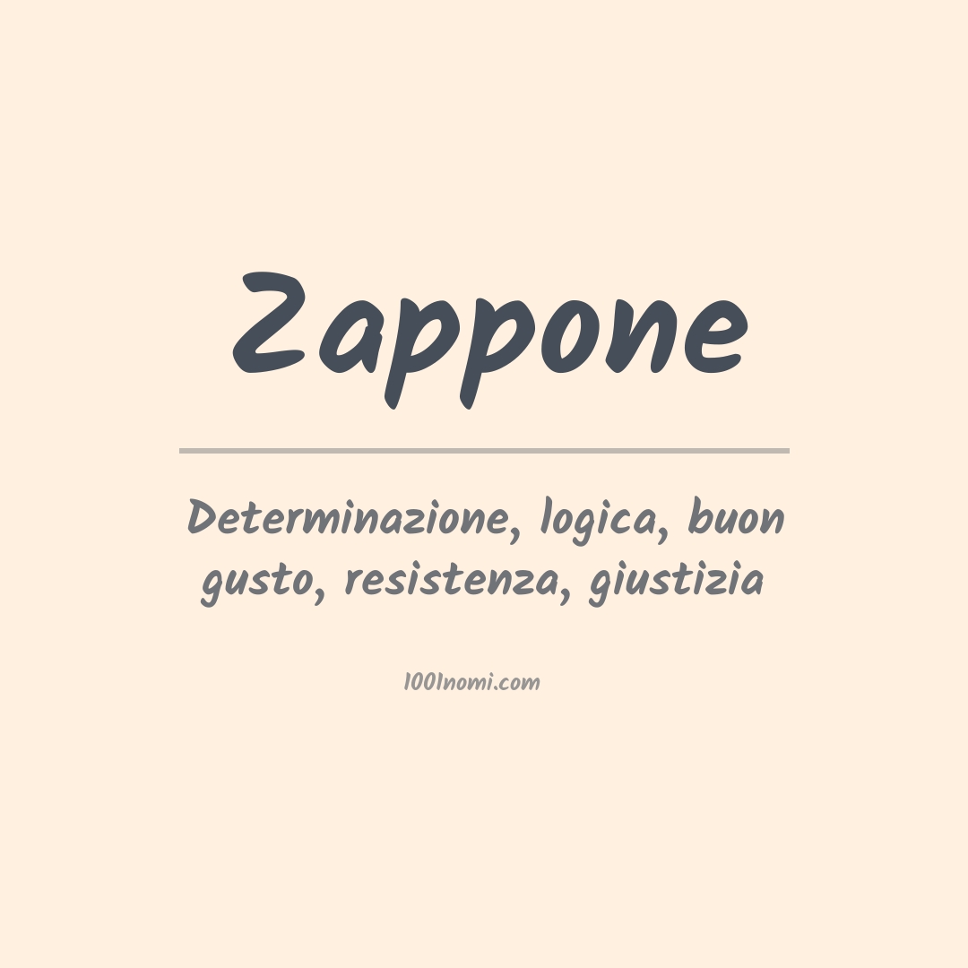 Significato del nome Zappone