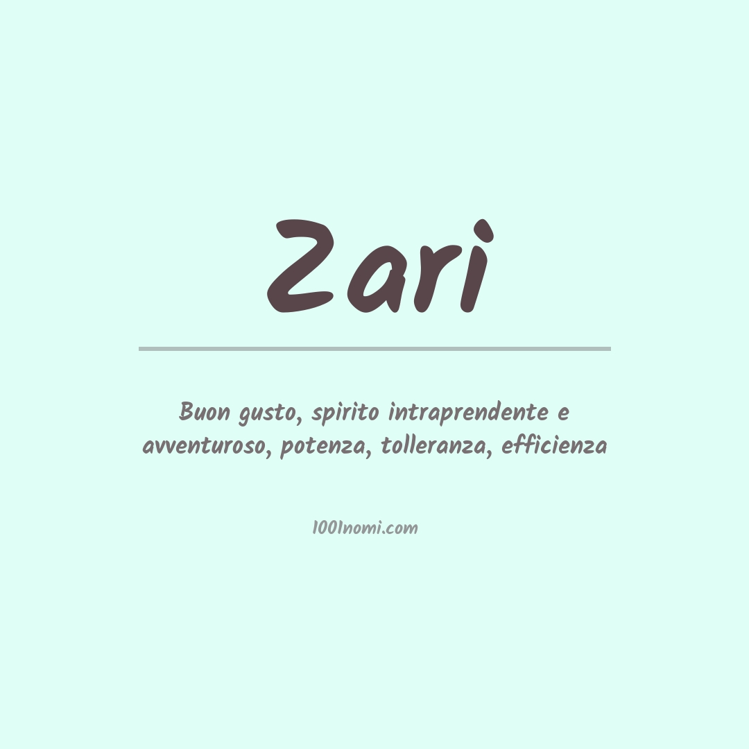 Significato del nome Zari