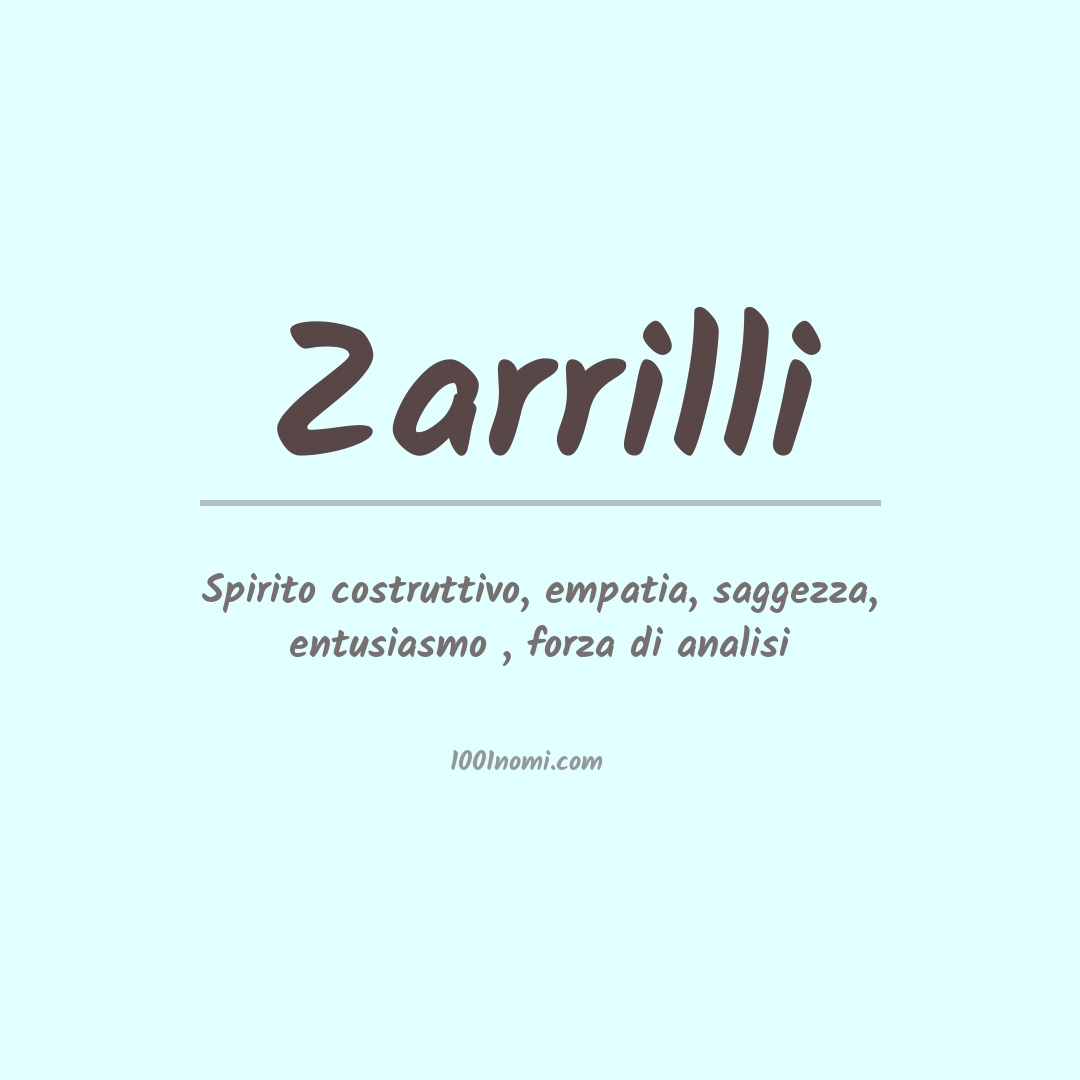 Significato del nome Zarrilli