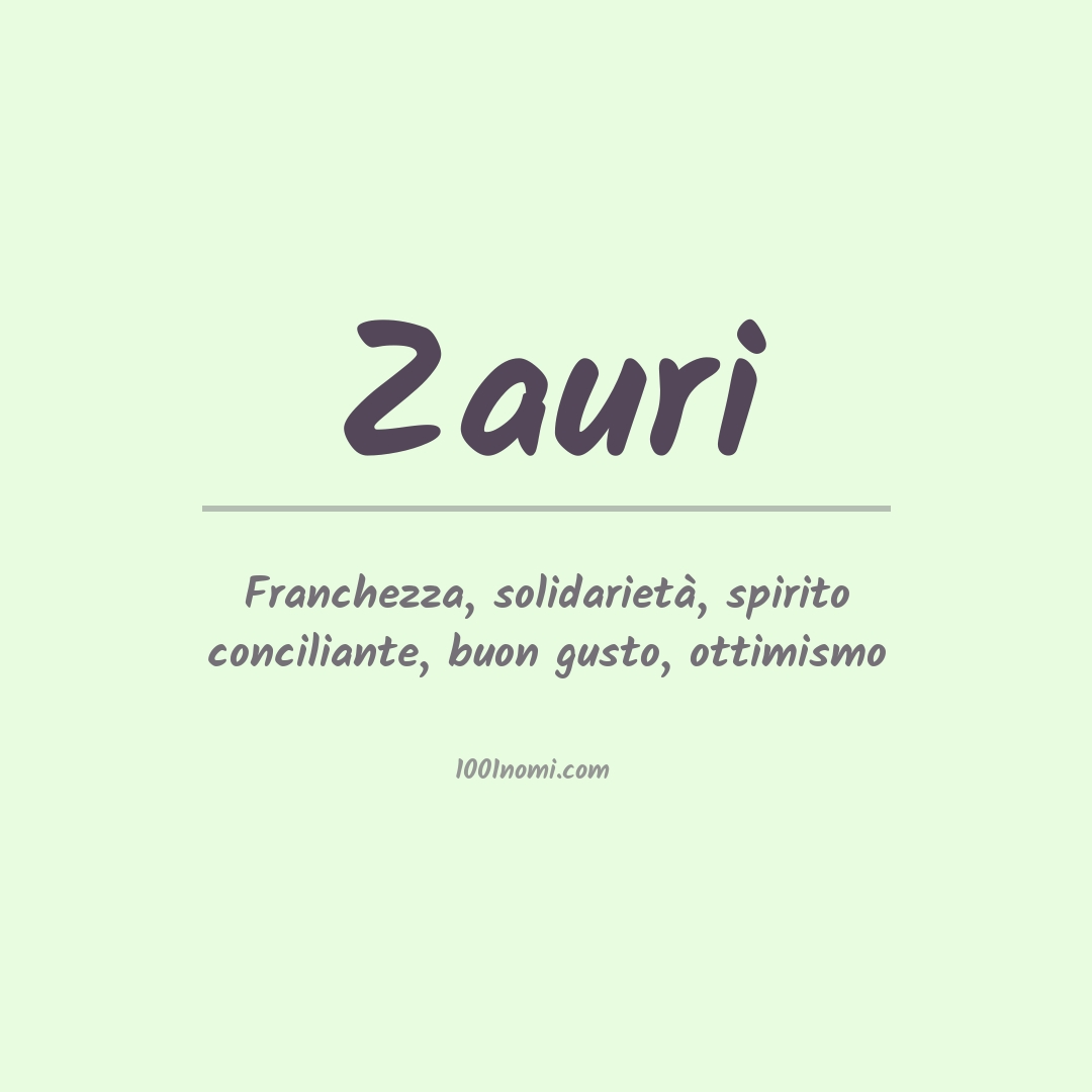 Significato del nome Zauri