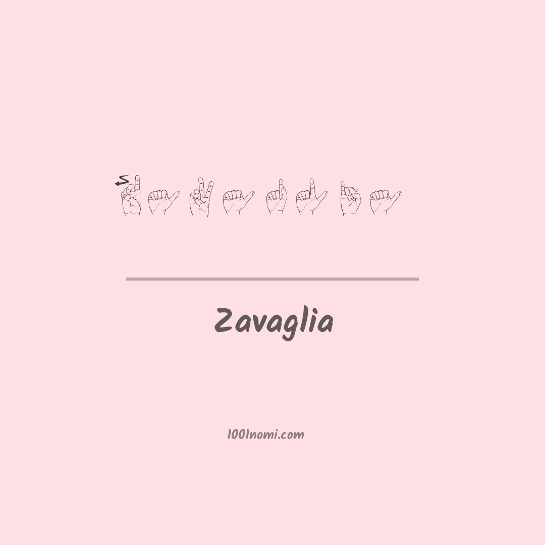 Zavaglia nella lingua dei segni