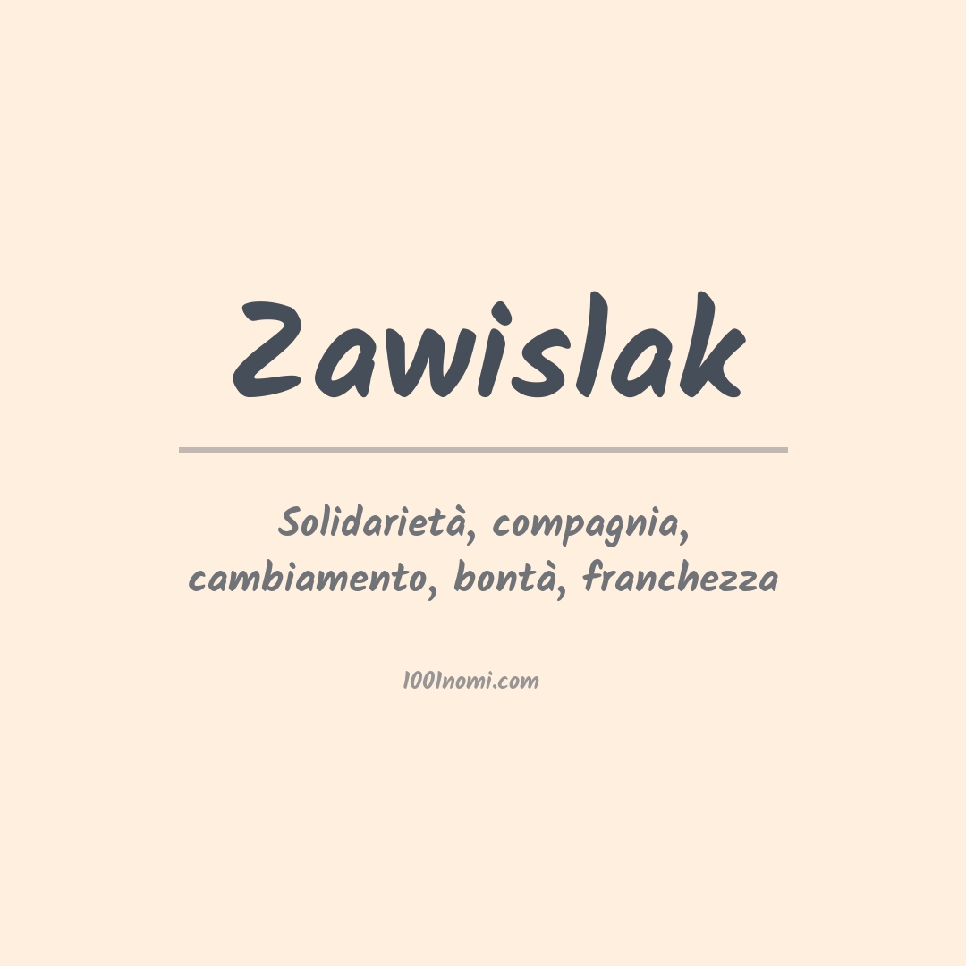 Significato del nome Zawislak