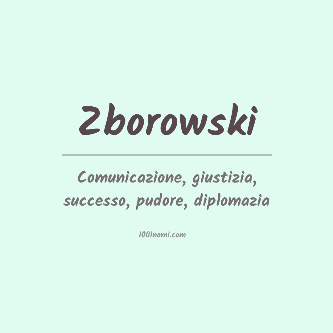 Significato del nome Zborowski