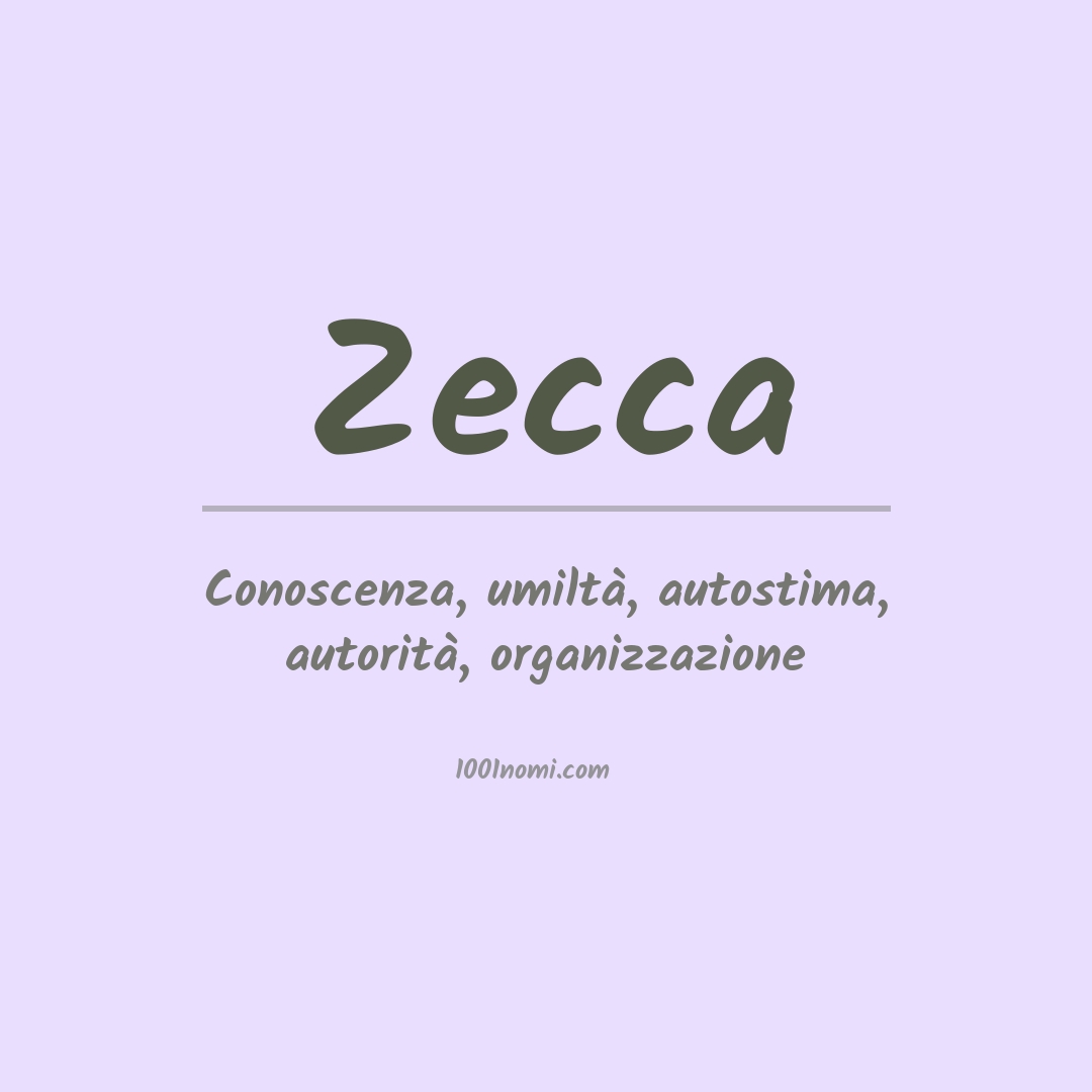 Significato del nome Zecca