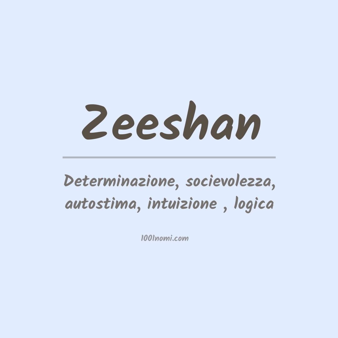 Significato del nome Zeeshan