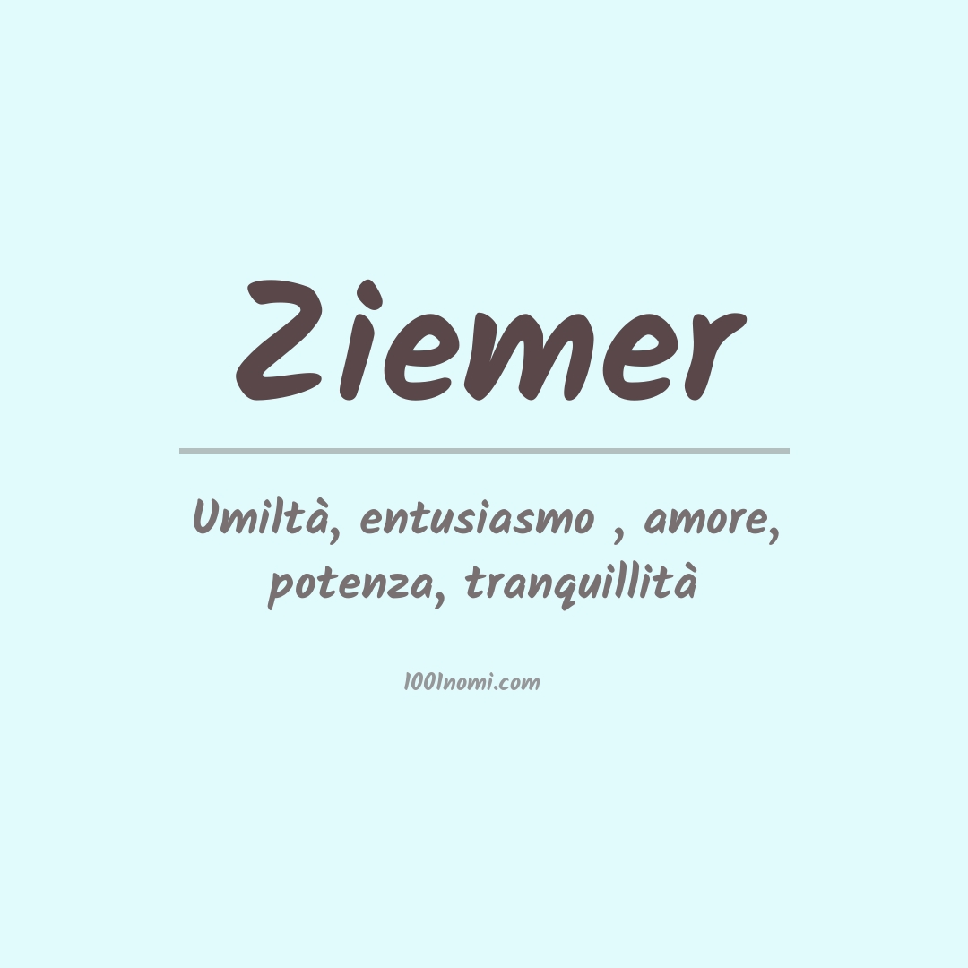 Significato del nome Ziemer