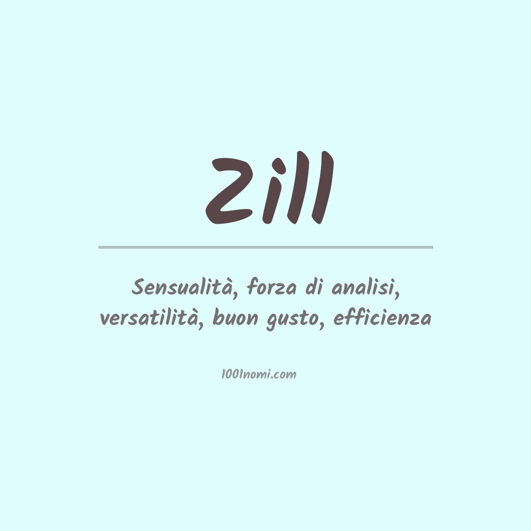 Significato del nome Zill