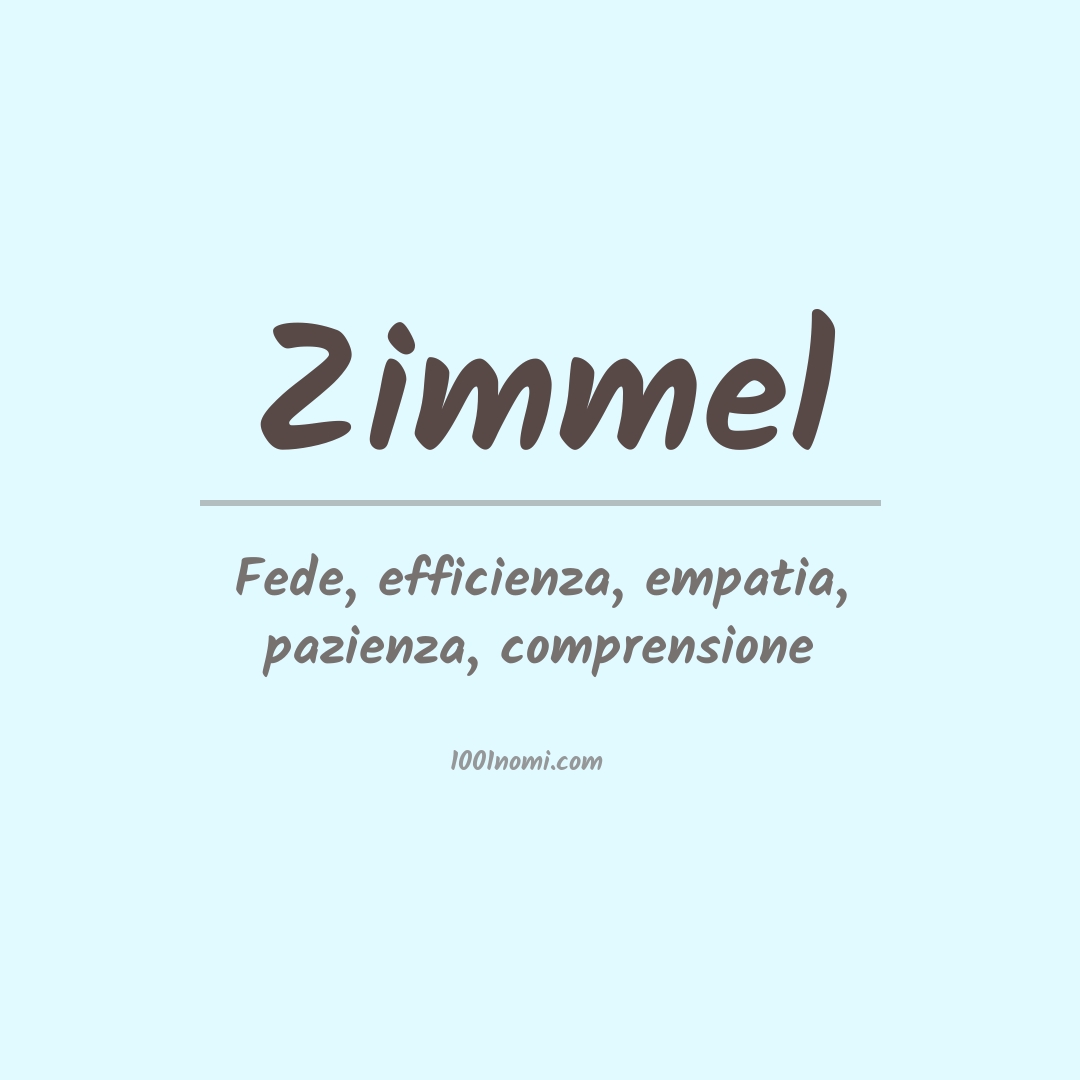 Significato del nome Zimmel