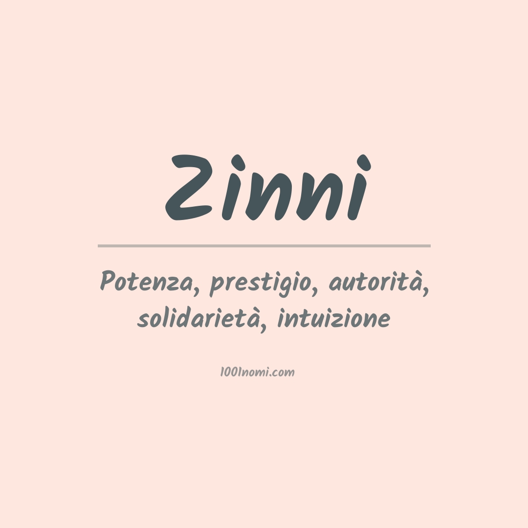 Significato del nome Zinni