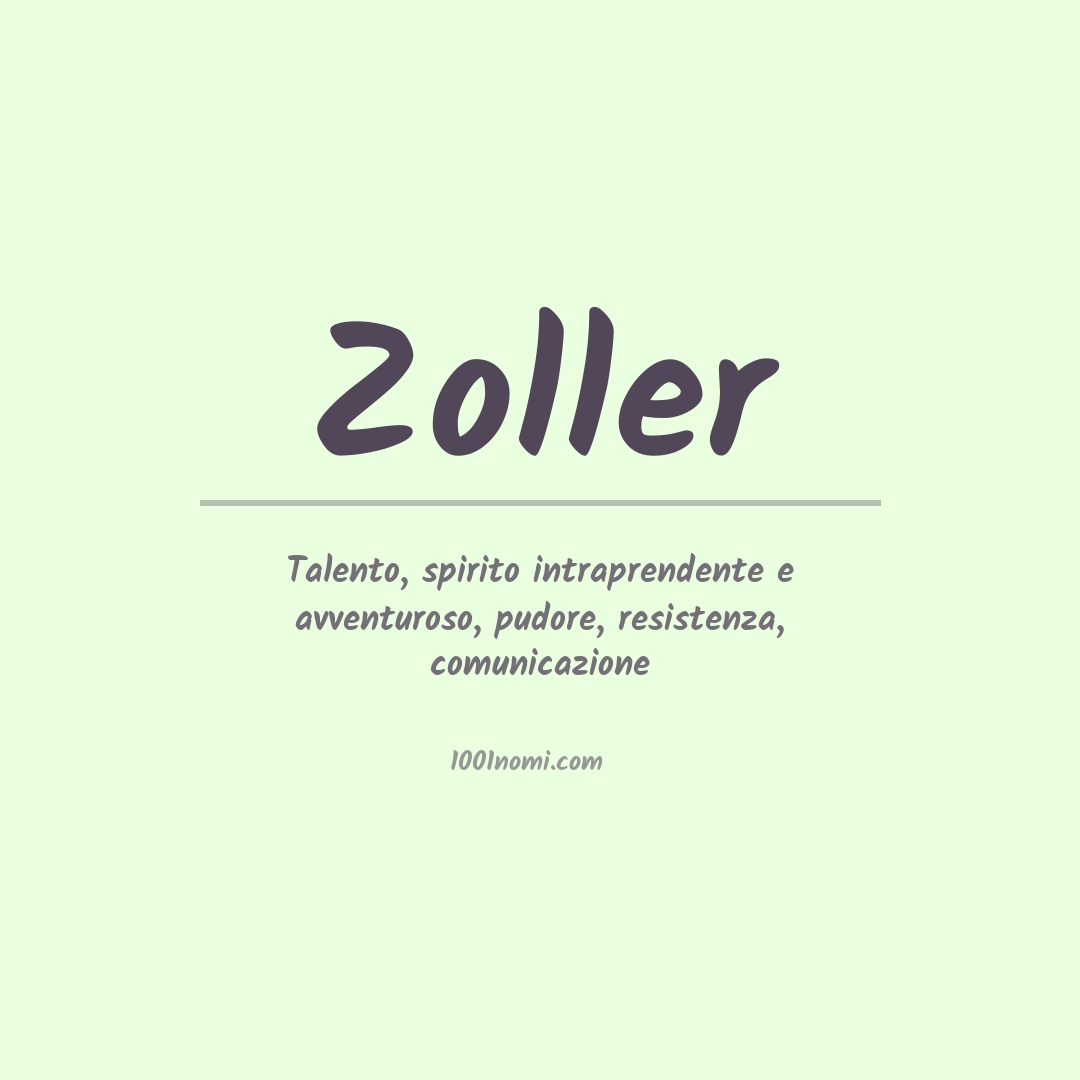 Significato del nome Zoller