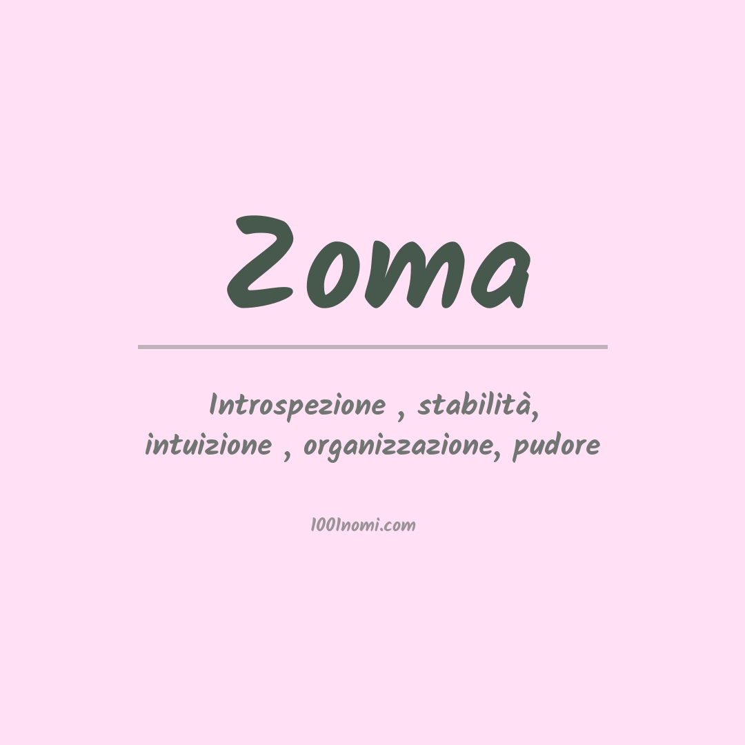 Significato del nome Zoma