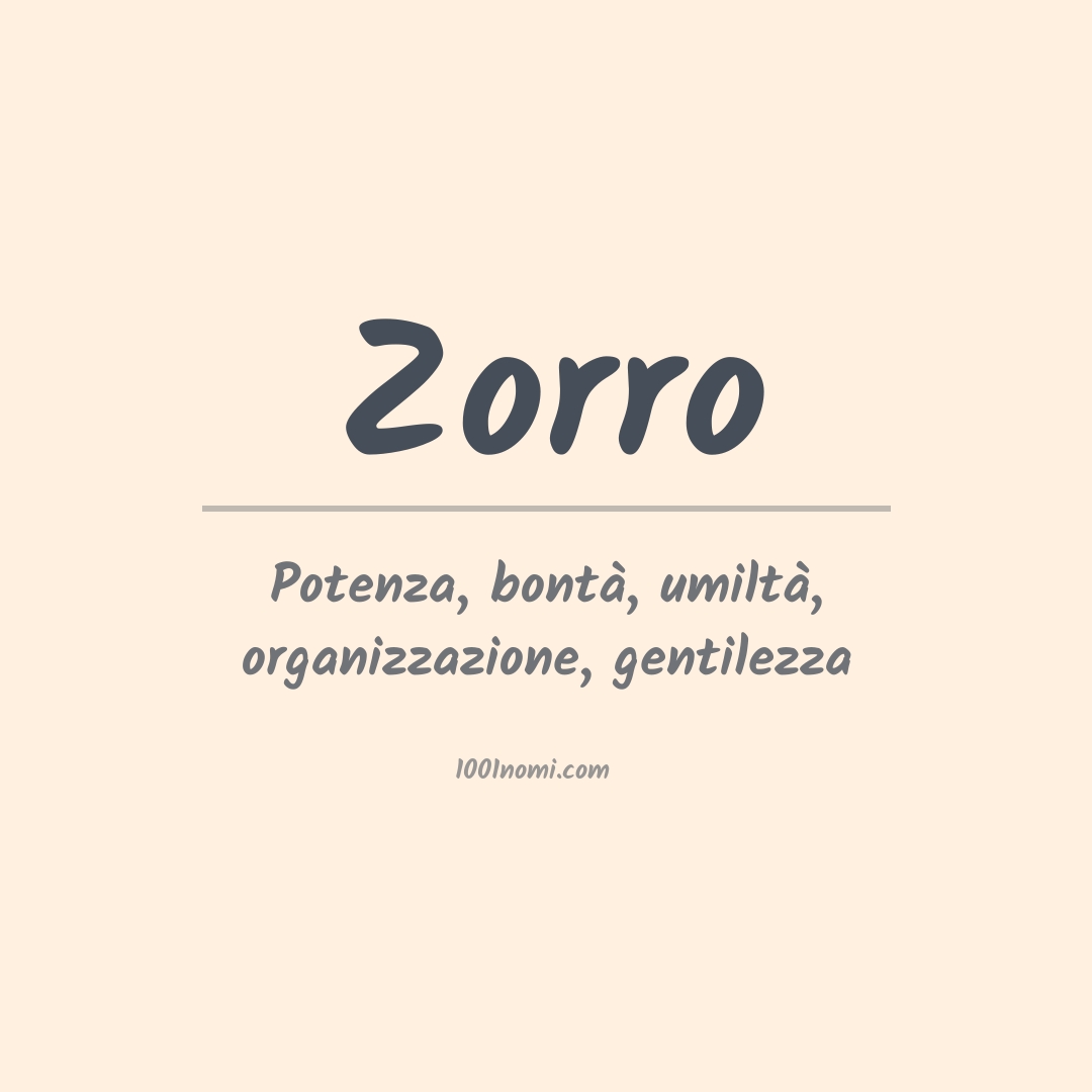 Significato del nome Zorro Significato del nome Zorro