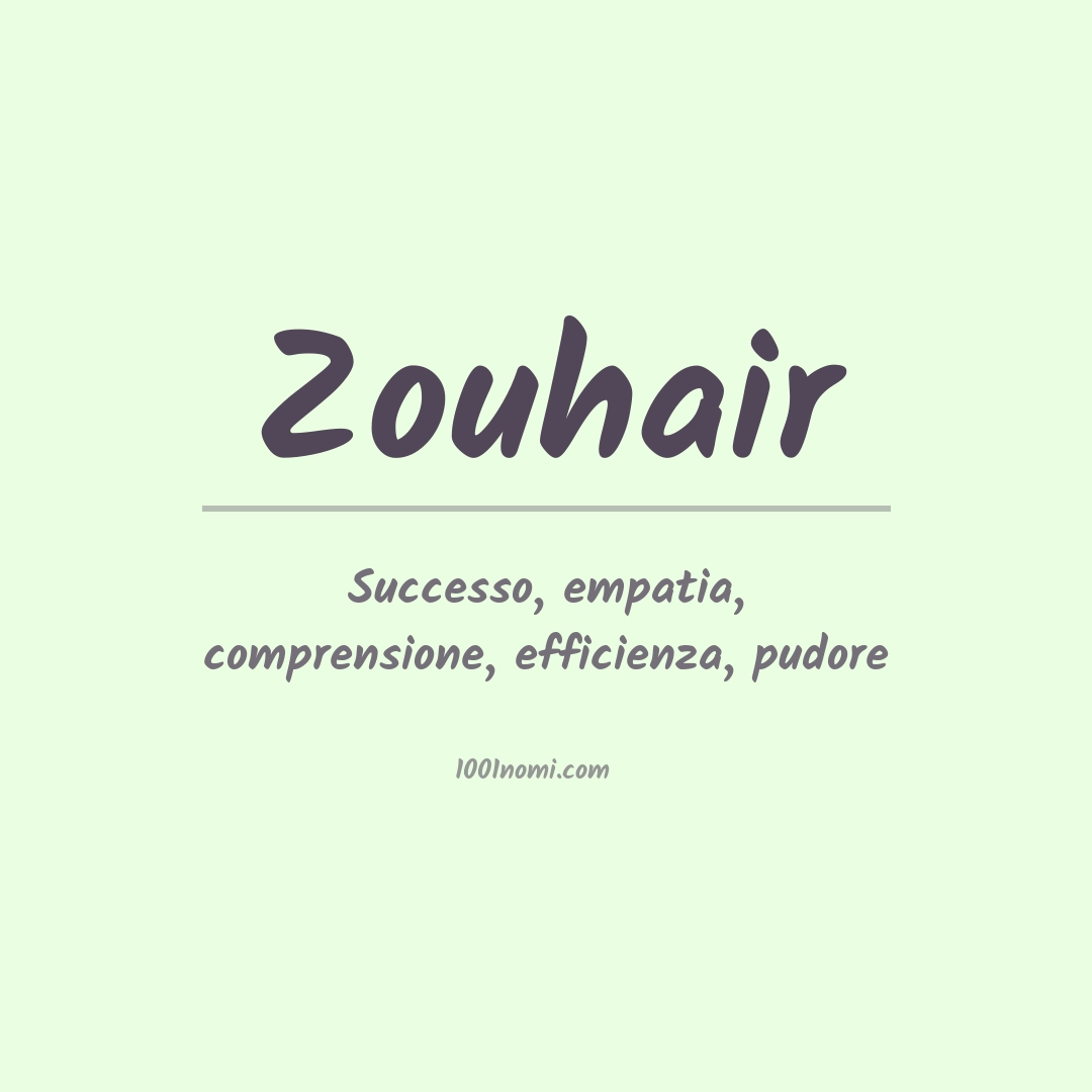 Significato del nome Zouhair