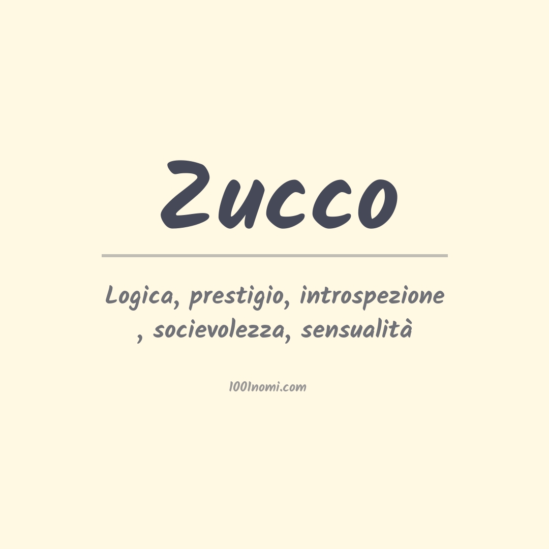 Significato del nome Zucco